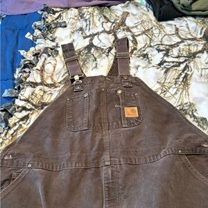 Carhartt Dark Brown Bib Overalls